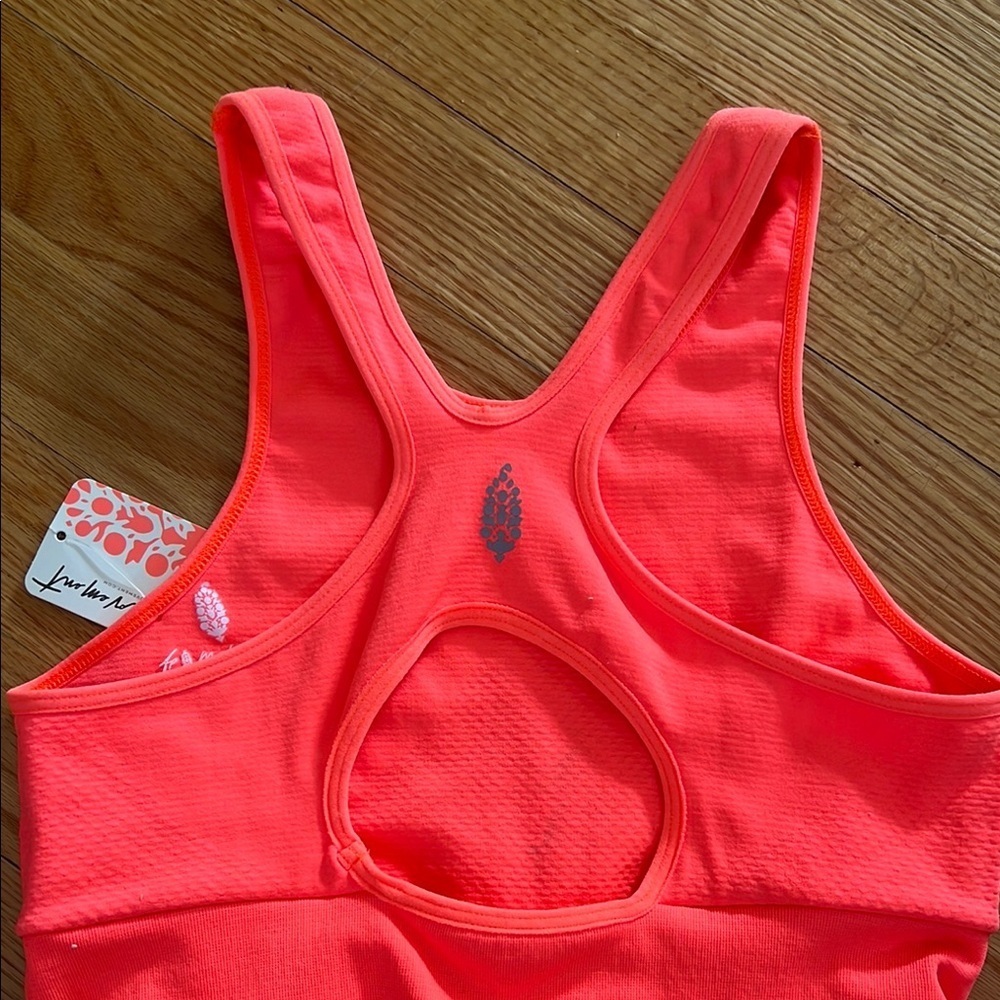 Free People Neon Coral Sleeveless Jumpsuit Romper - Picture 5 of 7